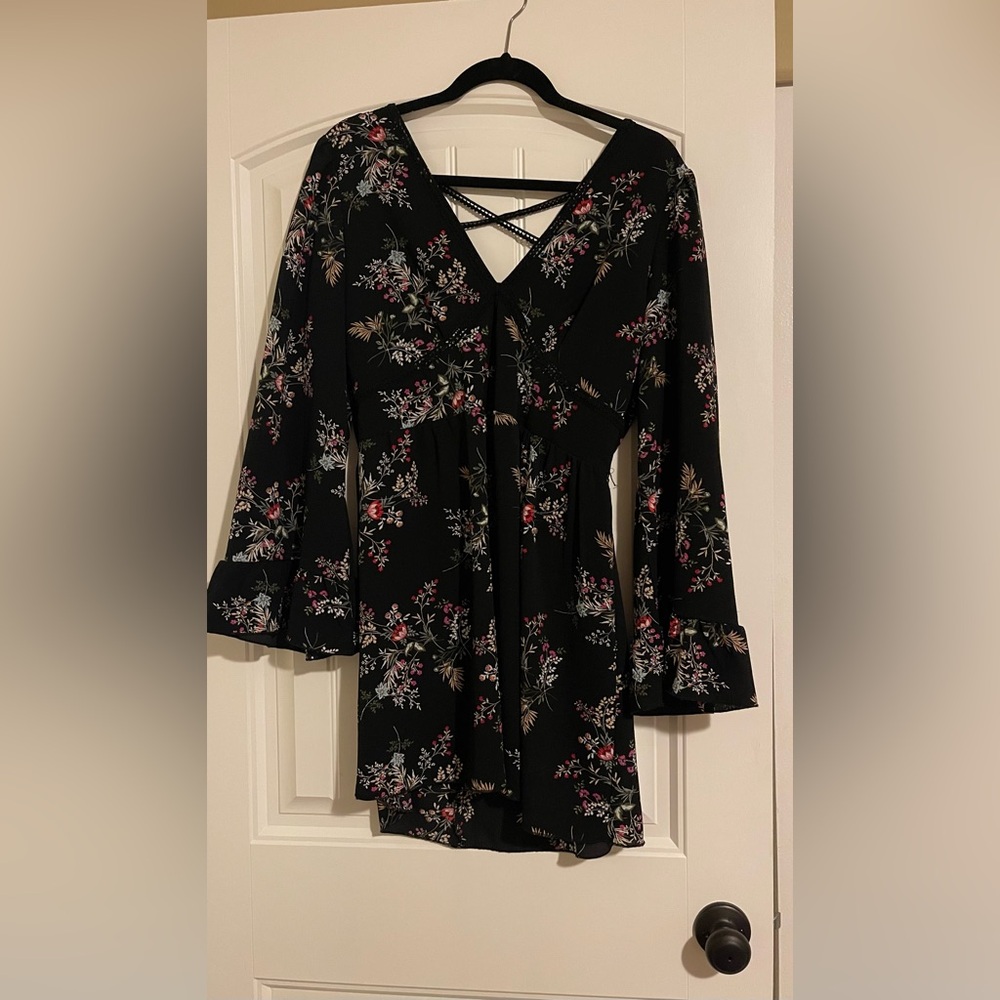 Floral Black Dress